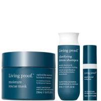 living proof clarifying detox shampoo moisture rescue mask  triple bond complex for detox hydration  hair repair