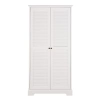 armario de 2 puertas de pino y mdf blanco
