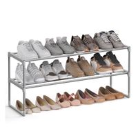 zapatero de varillas de metal grisgris  2 niveles 30 x 92 x 34 cm 