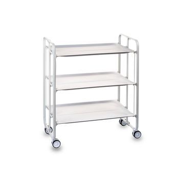 Carrito Auxiliar Plegable Bauhaus Blanco Con Ruedas – 3 Niveles Y 3 Posiciones,,blanco