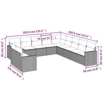 Conjunto De Sofás De Ocio Al Aire Libre (incluye Cojines, Combinación De 11 Piezas)