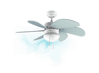 ventilador de techo - cecotec energysilence aero 3600 vision sky lampara 3 velocidades 6 aspas reversibles funcion veranoinvierno azul