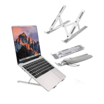 Soporte Portátil para Portátil de Aluminio Ajustable – Base Elevadora Plegable con 6 Ángulos, Antideslizante, Disipación de Calor, Ligero y Compacto – Compatible con Laptop, Tablet y MacBook – Incluye