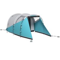 outsunny tienda de campana para 4-5 personas areas de estar y dormir separadas 460x260x190 cm azul   aosom espana