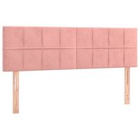 cabecero cama mueble de dormitorio con led de terciopelo 144 x 5 x 7888 cm rosa m020001881