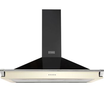 STOVES Richmond S1100 Chimney Cooker Hood - Black & Cream, Black