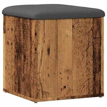 Banco Con Almacenaje Madera Ingeniería Madera Vieja 42x42x45 Cm Vidaxl