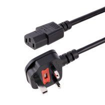 StarTech.com Cable de 3m de AlimentaciÃ³n de Ordenador, 18AWG, BS 1363 a C13, 10A 250V, Cable de AlimentaciÃ³n de Repuesto, Cable de TV/Monitor, Adaptador de Corriente para el Reino Unido