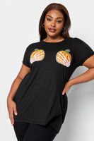 yours camiseta negra halloween calabazas mujer curvy y tallas grandes yours
