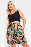 yours pantalones cortos negros tropical estilo paperbag mujer curvy y tallas grandes yours