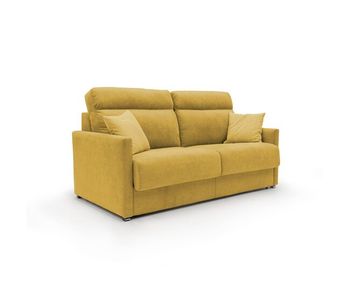Margot sofá cama convertible en tela suave impermeable 156 cm (mat.120x197) amarillo