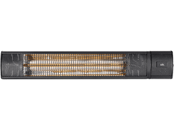 Estufa eléctrica - ok. OPH 206321 ES, Exterior, 2000 W, 3 Niveles de potencia, Soporte pared, Negro
