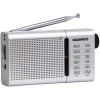 daewoo dw1037 radio portatil amfm plateada con auriculares y antena telescopica