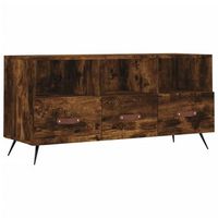mueble de tv madera de ingenieria roble ahumado 102x36x50 cm vidaxl