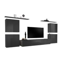 conjunto de muebles para sala switch iv diseno color gris brillante