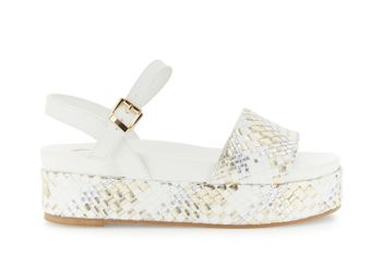 sandalias con tejido sintético y efecto laminado multi silver 38