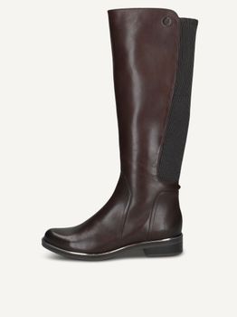 CAPRICE Boots, brown, made of Leather and textile with Block heel, Size 40.5