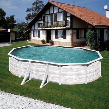 Piscina Finlandia Gre Ovalada Simil Madera Altura 120 Sin Solera Filtro Arena - 610x375