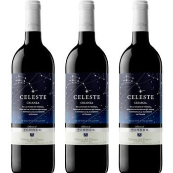 Celeste Crianza, Vino Tinto Español Con Crianza, Elaborado Con Ti 75 Cl 14,5 % Pack 3 Botellas