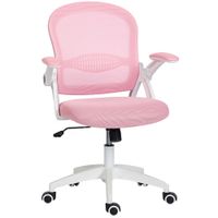 vinsetto silla de oficina ergonomica y regulable con respaldo de malla y asiento acolchado 655x615x88-975 cm rosa