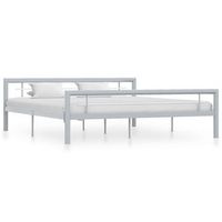 estructura de cama sin colchon metal gris y blanco 180x200 cm vidaxl