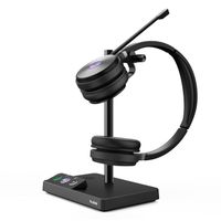 yealink wh62 dual teams sistema de audioconferencia personal inalambrico diadema oficinacentro de llamadas microusb base de carga negro