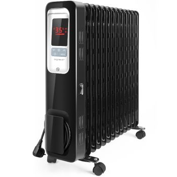 Aigostar Oil Monster 33JHH – Radiador de aceite portátil de 13 elementos, pantalla de control LED, mando a distancia, 2500 Watios de potencia. Diseño exclusivo.