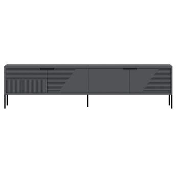 Mueble tv con patas y 2 puertas estriadas l180 cm -
