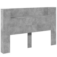 cabeceropanel de cabecero con estante gris concreto 160 x 165 x 1035 cm