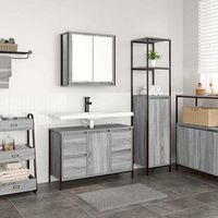 vidaxl juego de muebles de bano 2 uds sonoma gris y negro