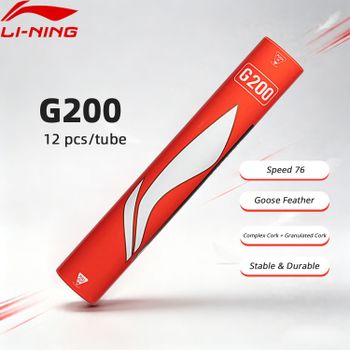 Li-Ning Unisex G200, 12 Piezas, Volantes de Bádminton Estables y Duraderos, Velocidad 76, Plumas de Ganso LiNing, AYQR014