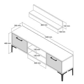 Mueble Tv Con Estante Riga Blanco