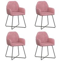 sillas de comedor 4 uds terciopelo rosa 55 x 50 x 84 cm vidaxl