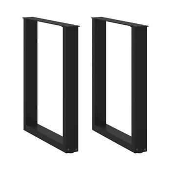 Patas Para Mesa De Comedor En Forma De U (2 Unidades), Color Negro, 70 X (72-73) Cm, Acero Vidaxl