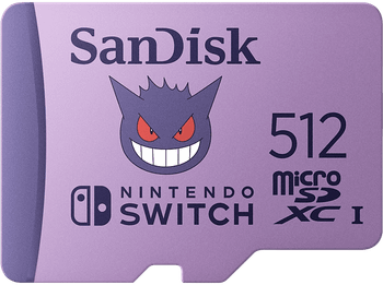 Tarjeta micro SDXC - SanDisk Licencia Nintendo, Pokemon Gengar, 512GB, Para Nintendo Switch 1, Lite, 100MB/s, Morado
