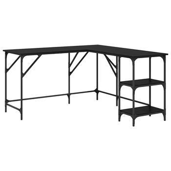Escritorio Roble Negro 139 X 139 X 75 Cm Madera De Ingeniería Vidaxl