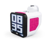 reloj despertador digital rosa con proyector y angulo de proyeccion ajustable rcubebcrs