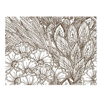 Papel Pintado 3d - Pradera (blanco Y Negro) (350x270 Cm)