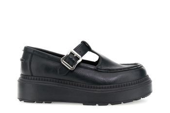 mocasines mary jane con hebilla en piel sintética black 38