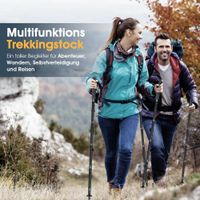baston de trekking con cuchillos destornillador silbato pedernal y brujula para camping senderismo y caza