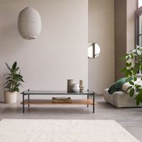 mesa de centro de acacia maciza y marmol