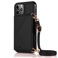 cool funda colgante wallet negra para iphone 11 pro