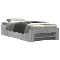 cama individual  cama de adulto  estructura de cama madera de ingenieria gris sonoma 75x190 cm