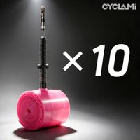10 unidades de camaras de aire para bicicleta cyclami valvula de acero inoxidable tipo presta color rosa de tpu para neumaticos de bicicleta de carretera 700c 700 x 18 23 25 28 30 32