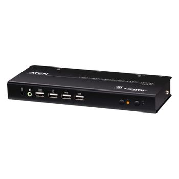 KVM Switch Aten CS742H Dual HDMI 4K USB Hub Selector Remoto Incluido