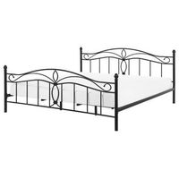 cama de metal negra 160 x 200 cm somier listones estilo vintage retro boho dormitorio antlia