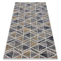 alfombra moderna mundo d7891 diamantes triangulos 3d exterior gris   140x190 cm