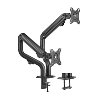 aisens soporte de mesa eco contrapeso giratorio e inclinable para monitor tv 8kg 3 pivotes 2 brazos de 17 32 negro