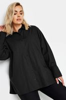 yours camisa amplia negra de algodon  mujer curvy y tallas grandes yours