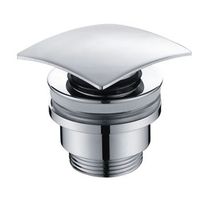 valvula click-clack cuadrada en laton cromado para lavabo y bide facil montaje